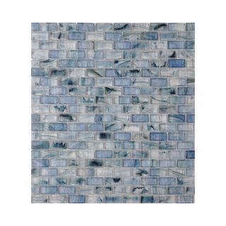 American Olean Visionaire Serenity Blue Glass Mosaic Subway Indoor/Outdoor Wall Tile (Common 13 in x 13 in; Actual 12.87 in x 12.87 in)