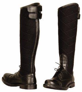 TuffRider Women's Alpine Quilted Field Boots in Synthetic Leather, Black, 85 Regular Sports & Outdoors
