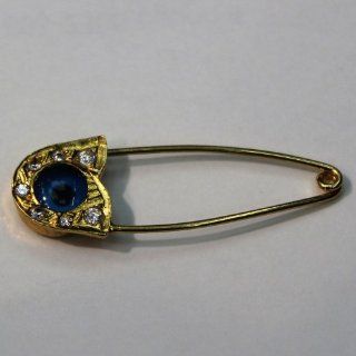 14kt Gold & Cz Evil Eye with Safety Pin Jewelry