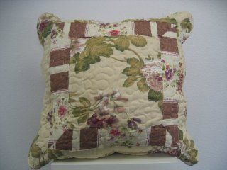 DaDa Bedding Rose Garden Cotton Cushion Cover Floral 18 by 18   Throw Pillow Covers