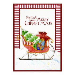 Santa Sleigh Christmas Tree Merry Christmas Card