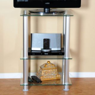 Extra Tall Glass and Aluminum 20 TV Stand