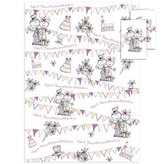 'happy couple' personalised gift wrap by paper themes