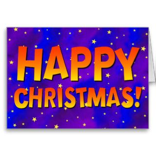 Happy Christmas Stars Greeting Card