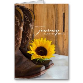 Country Sunflower Wedding Invitation Card