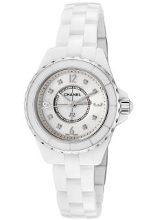 Chanel H2570  Watches,Womens J12 White Diamond White MOP Dial White High Tech Ceramic, Luxury Chanel Quartz Watches
