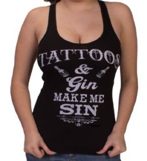 Cartel Ink Tattoos and Gin Make Me Sin Shirt Racerback Tank Top Tank Top And Cami Shirts