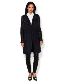 Millie Coat with Faux Leather Sleeves by Walter