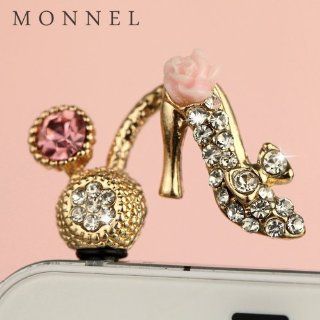ip650 Cute Crystal High Heel Shoe Anti Dust Plug Cover Charm for iPhone 3.5mm Cell Phone Cell Phones & Accessories