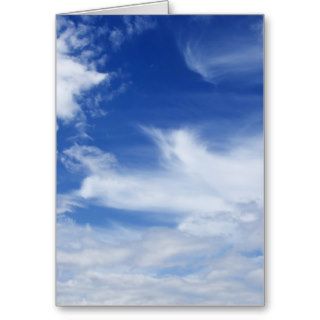 Blue Sky White Clouds Background   Customized Greeting Card