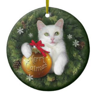 Merry Catmas Christmas Ornaments