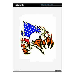 Eagle Tearout W/ American Flag Tattoo iPad 2 Decal