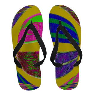 Colorful yellow abstract art sandals