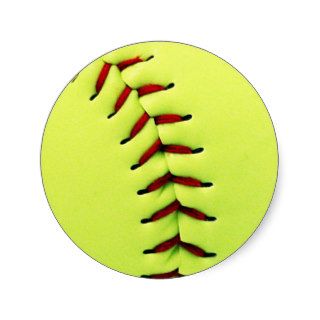 Yellow softball ball stickers