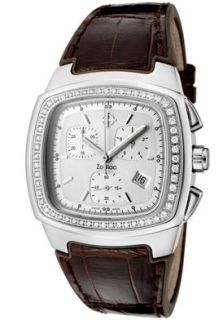 Zodiac ZO4301  Watches,Mens Ambassadeur Chronograph White Diamond Dark Brown Alligator, Chronograph Zodiac Quartz Watches