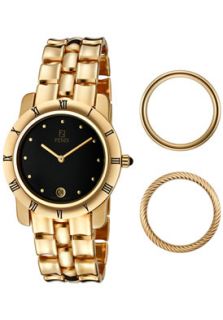 Fendi F86110  Watches,Womens Black Dial 18k Gold Plated Stainless Steel, Casual Fendi Quartz Watches