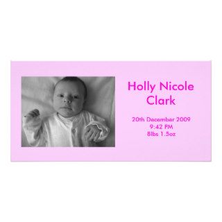 Baby Girl Birth Announcement Photo Greeting Card