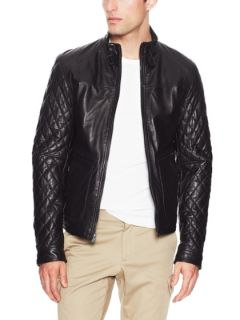 Quilted Sleeves Leather Jacket by Rogue
