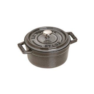 Staub Mini Round Cocotte   0.5Qt   Graphite Grey Dutch Ovens Kitchen & Dining