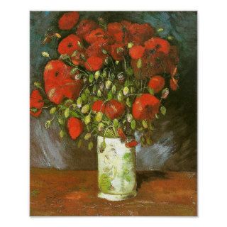 Van Gogh Vase With Red Poppies (F279) Fine Art Poster