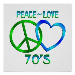 Peace   Love 70's Print