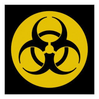 Yellow Biohazard Symbol Poster