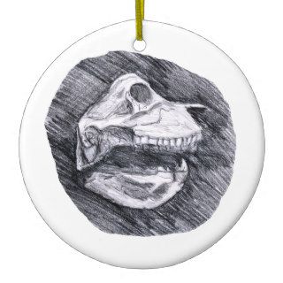 Skull drawing imaginary animal sketch christmas ornament