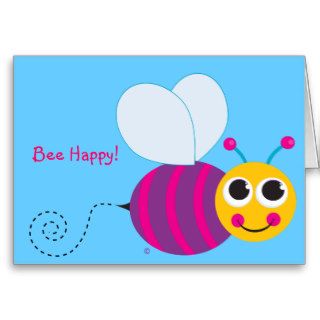 Bee Happy Bumblebee Notecard Card