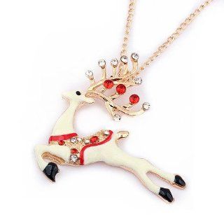 Move&Moving Christmas sika deer sweater chain necklace Jewelry