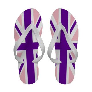 Pink Purple Union Jack Flip Flops