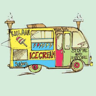 'ice cream van' greetings card by clare carter designs