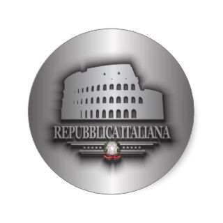Repubblica Italiana (Roman Coliseum) Round Stickers