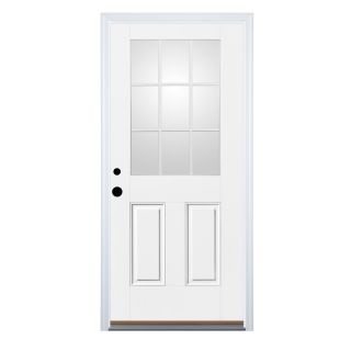 Benchmark by Therma Tru Half Lite Clear Inswing Fiberglass Entry Door (Common 80 in x 32 in; Actual 81.5 in x 33.5 in)