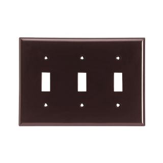 Cooper Wiring Devices 3 Gang Brown Standard Toggle Nylon Wall Plate