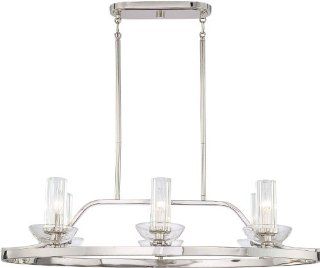 Minka Lavery 1696 613 6 Light 8.5" Height 1 Tier Chandelier from the Urban Nouveau Collection, Polished Nickel    