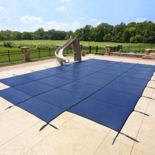 Dirt Defender Rectangular Ground Pool Safety Cover with Center Step