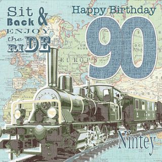 travel in style age 90 birthday card by cavania
