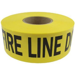 Presco B31022Y15 658 1000' Length x 3" Width x 2.5 mil Thick, Polyethylene, Yellow with Black Ink Barricade Tape, Legend "Fire Line Do Not Cross" (Pack of 8) Safety Tape