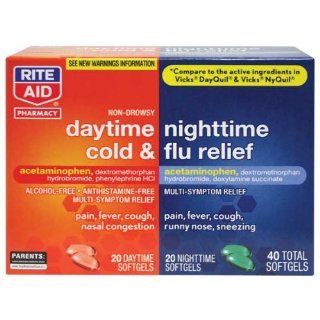 Rite Aid Multi Symptom Nite Time Cold/Flu Formula, 40 ct. Health & Personal Care