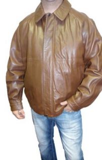 Claiborne Men's Tall Leather Bomber Jacket at  Mens Clothing store