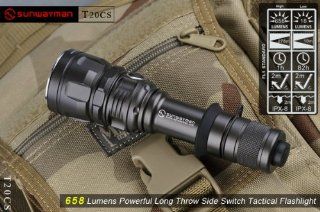 Sunwayman T20CS Powerful Long Throw Side Switch Tactical Flashlight   658 Lumens   Basic Handheld Flashlights  