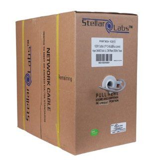 Stellar Labs U5E 24 CMR 665 1000ft Cat5e 350Mhz UTP Cable UL Approved CMR rated   Gray Computers & Accessories