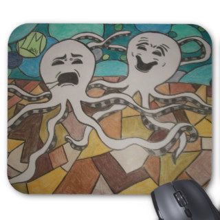 Comedy and Drama Octopi. Mouse Pads