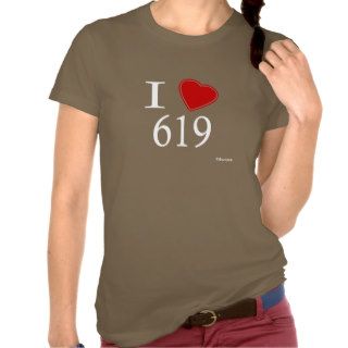 I Love 619 San Diego Tshirts