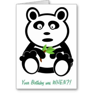 Panda with Bamboo Belated Birthday Greeting Cards