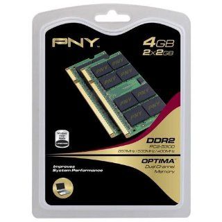 PNY OPTIMA 4GB (2x2GB) Dual Channel Kit DDR2 667 MHz PC2 5300 Notebook / Laptop SODIMM Memory Modules MN4096KD2 667 Electronics