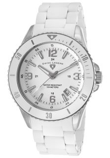 Swiss Legend 93608 22  Watches,Luminoso White Silicone and Silver Tone Steel White Dial, Dress Swiss Legend Quartz Watches
