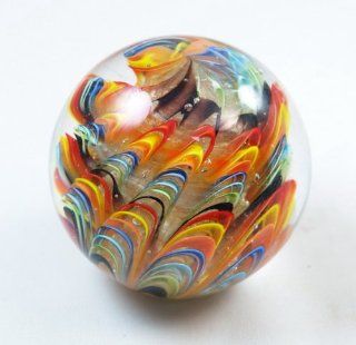 Murano Design Rich Colored Rainbow Tie dye Paperweight PW 662  