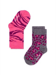 Pink Wild Anklet Sock 2 Pack by Happy Socks