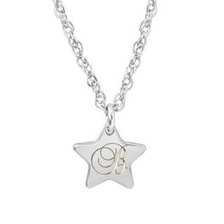 Star Initial Charm Pendant in Sterling Silver (1 Initial)   16